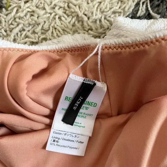 J CREW White Ribbed Scoop Back Swim Suit - sz 8 - Picture 3 of 5